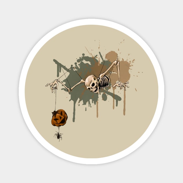 Halloween Skeleton Puppet Magnet by SuspendedDreams